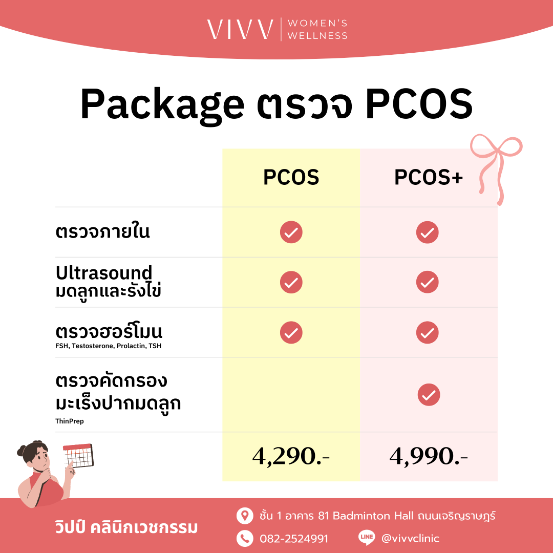 วิปป์ คลินิกเวชกรรม : ราคา Package ตรวจ PCOS